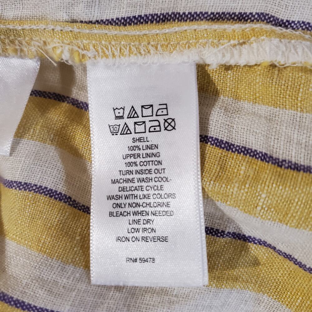 Rachel Zoe Linen Striped Button Sleeveless Maxi Dress 8 Prairie Cottage Yellow - Picture 8 of 11